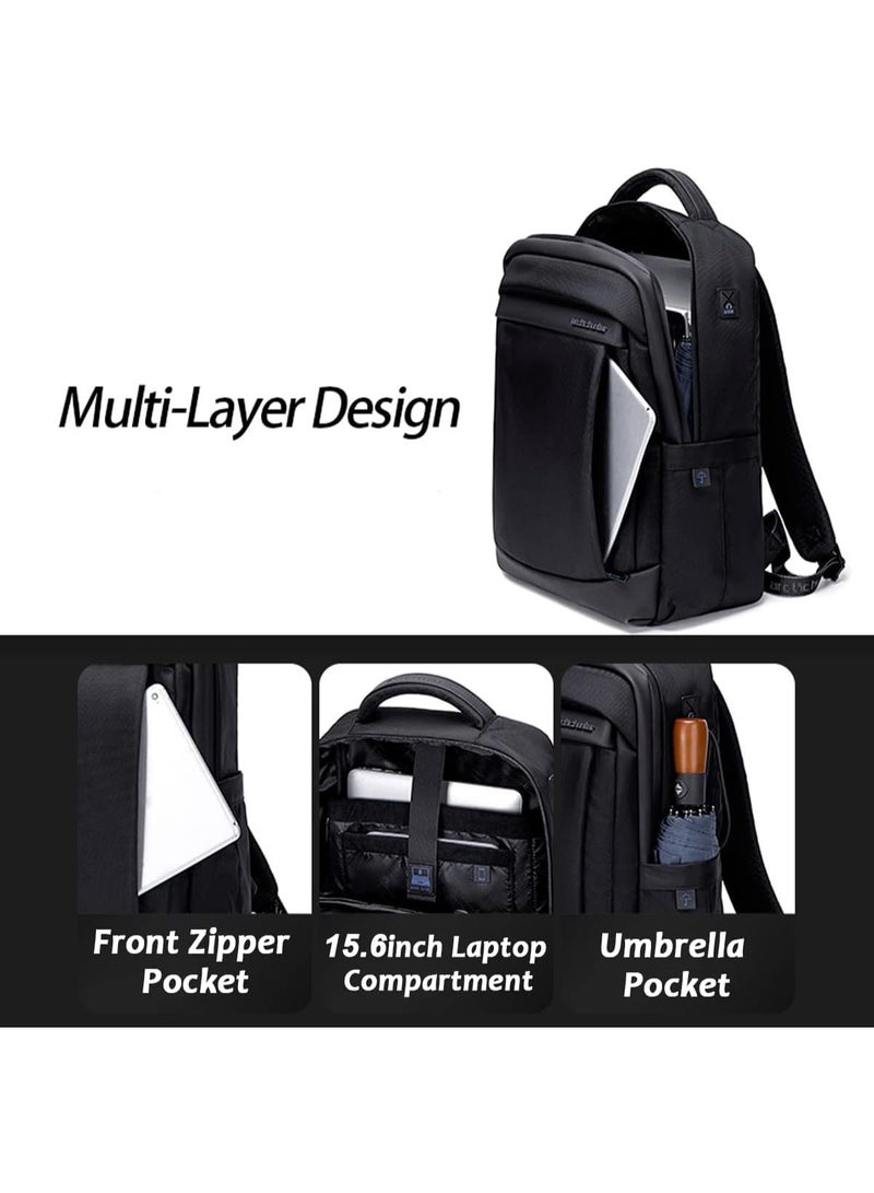 أركتيك هانتر حقيبة ظهر Arctic Hunter مقاس 15.6 بوصة للكمبيوتر المحمول مع جيب مخصص للكمبيوتر اللوحي، حقيبة ظهر مبطنة خفيفة الوزن متعددة الجيوب، حقيبة كمبيوتر محمول متوسطة الحجم مقاومة للماء للاستخدامات الخارجية مع منفذ USB للعمل والمكتب والسفر والجامعة. - Image 2